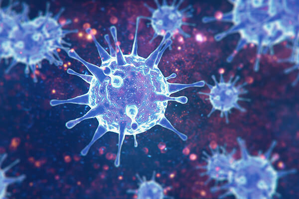 A 3D illustration of the coronavirus