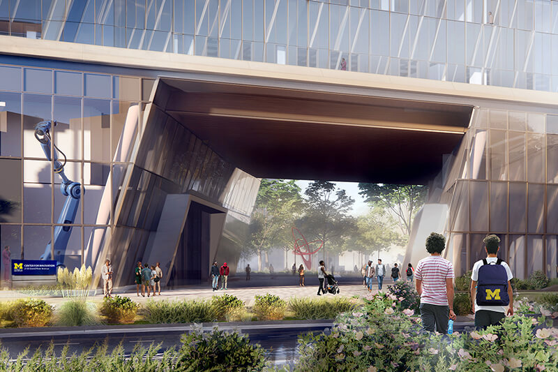 A rendering of the new University of Michigan Center for Innovation